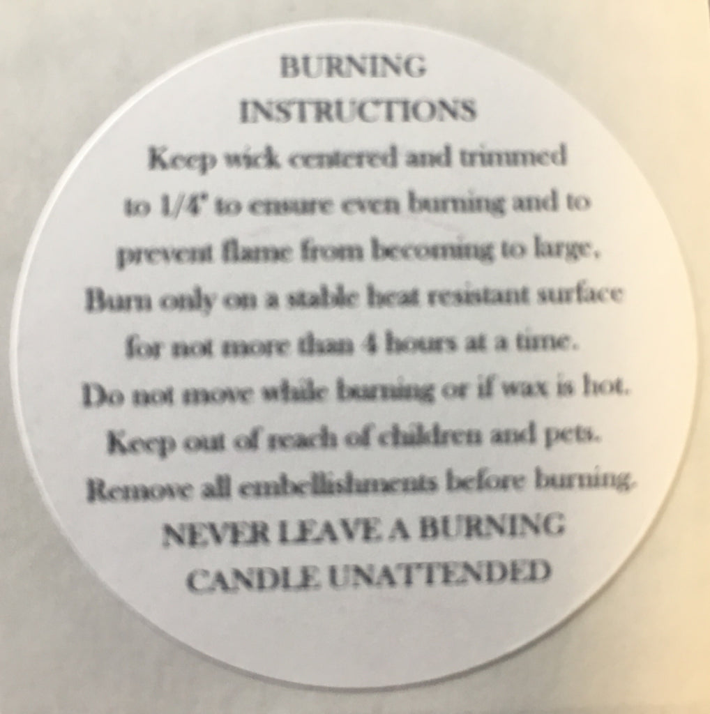 Warning Labels Keystone Candle Supply