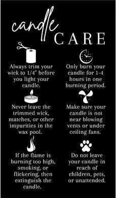 Candle warning care cards